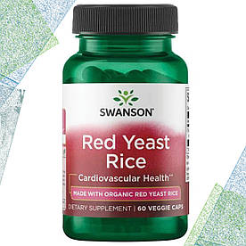 Червоний дріжджовий рис Swanson Red Yeast Rice 60 капсул вегетрианских