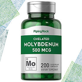 Молібден Piping Rock Chelated Molybdenum 500 мкг 200 капсул