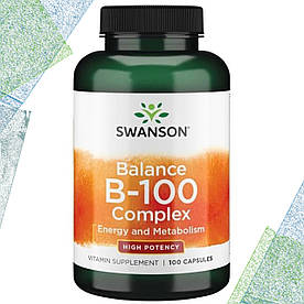 Вітамінний комплекс Swanson Balance B-100 Complex Energy & Metabolism 100 вегетаріанських капсул