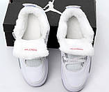 Жіночі кросівки Nike Air Jordan 4 Retro White Cement (с мехом)308499-104, фото 3
