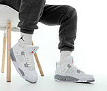 Жіночі кросівки Nike Air Jordan 4 Retro White Cement (с мехом)308499-104, фото 4