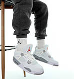 Жіночі кросівки Nike Air Jordan 4 Retro White Cement (с мехом)308499-104, фото 6
