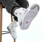 Жіночі кросівки Nike Air Jordan 4 Retro White Cement (с мехом)308499-104, фото 7