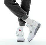 Жіночі кросівки Nike Air Jordan 4 Retro White Cement (с мехом)308499-104, фото 8