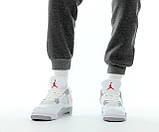 Жіночі кросівки Nike Air Jordan 4 Retro White Cement (с мехом)308499-104, фото 9