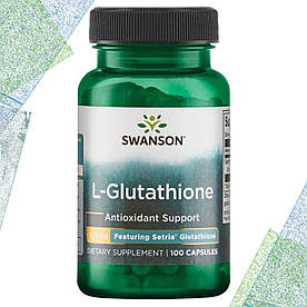Глютатіон Swanson L-Glutathione Antioxidant Support 100 мг 100 капсул