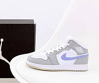 Мужские кроссовки Air Jordan 1 Mid Wolf Grey Aluminum BQ6472-105