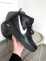 Мужские кроссовки Nike Air Force 1 High Utility Black White (зима) ALL09580