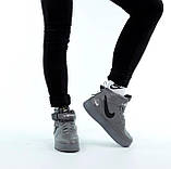 Жіночі кросівки Nike Air Force Fur Dark Grey (с мехом) ALL09656, фото 3