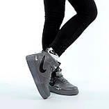 Жіночі кросівки Nike Air Force Fur Dark Grey (с мехом) ALL09656, фото 4