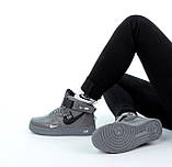 Жіночі кросівки Nike Air Force Fur Dark Grey (с мехом) ALL09656, фото 9