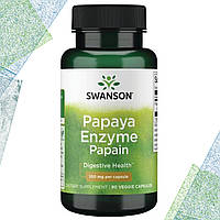 Фермент для пищеварения Swanson Papaya Enzyme Papain (Энзим Папайи Папаин) 100 мг 90 вегетарианских капсул