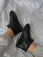 Женские угги UGG Ultra Mini Black Leather 07308