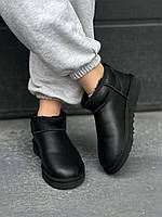 Угги жіночі UGG Ultra Mini Black Leather 07308