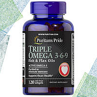 Омега 3-6-9 Puritan's Pride Triple Omega 3-6-9 Fish & Flax Oils 120 гелевых капсул