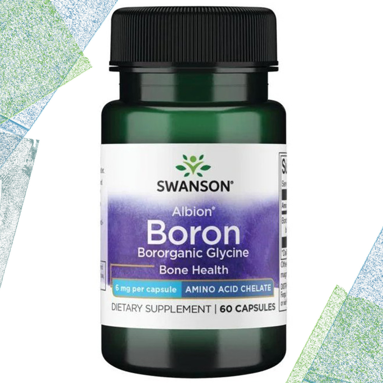 Бор Swanson Albion Boron (Борорганічний гліцин для здоров'я кісток) 6 мг 60 капсул
