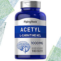 Для мозга Piping Rock Acetyl L-Carnitine HCL 1000 мг 100 вегетарианских капсул