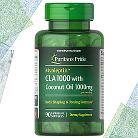 Puritan's Pride CLA 1000 with Coconut Oil 1000 мг на порцію 90 гелевих капсул