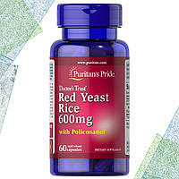 Красный дрожжевой рис + Поликозанол Puritan's Pride Red Yeast Rice 600 мг with Policosanol 60 капсул