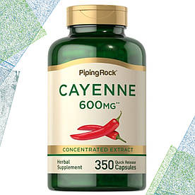 Для кровообігу Перець Piping Rock Cayenne 600 мг 350 капсул