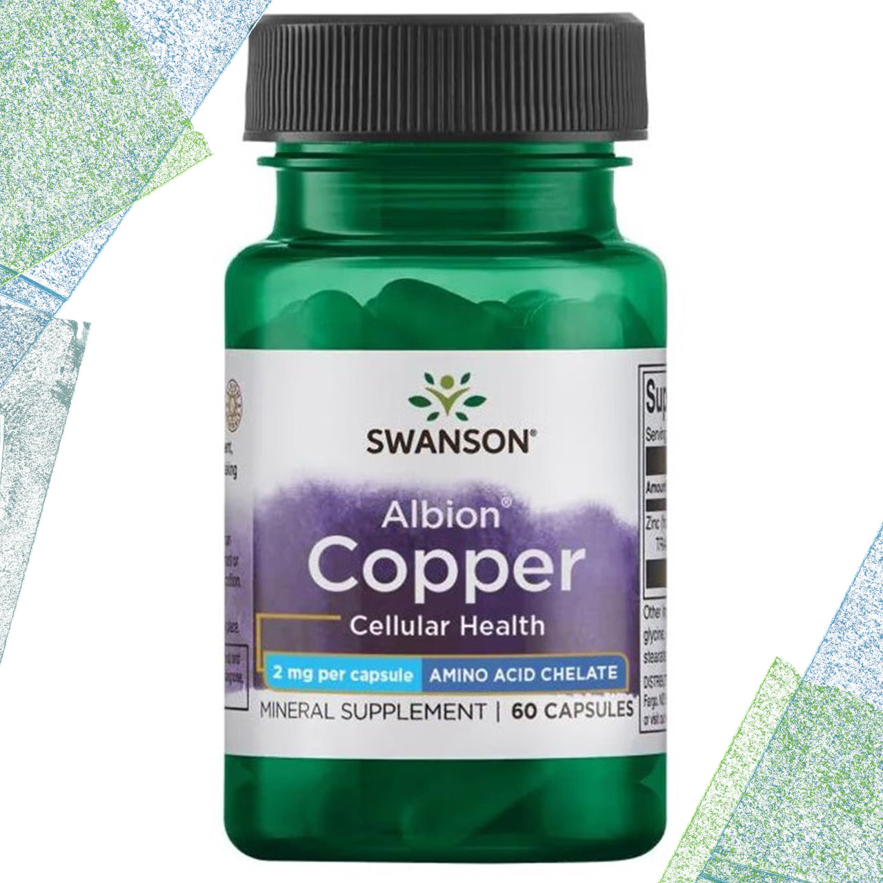 Мідь Swanson Albion Copper 2 мг Cellular Health 60 капсул, фото 1