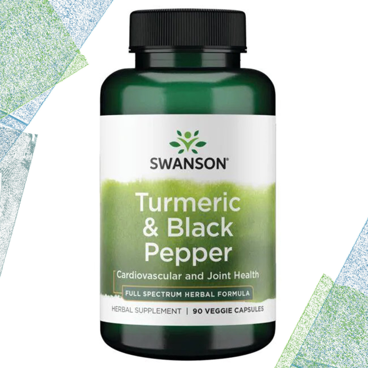 Куркума та Чорний перець Swanson Turmeric & Black Pepper 90 вегетаріанських капсул, фото 1