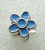 Шарм кулон синя Квітка в сріблі намистина, фото 2