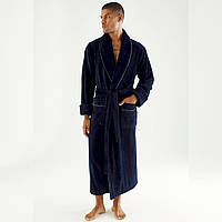 Мужской длинный Халат без капюшона Nusa 7235, Темно-синий, 2XL