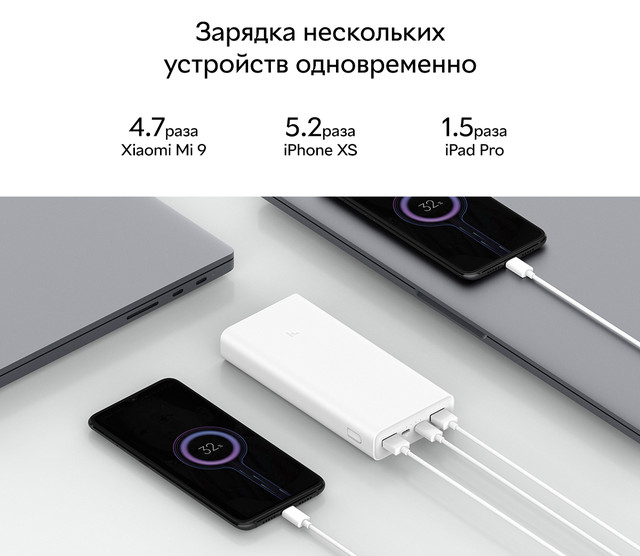 Оригинальный повербанк Xiaomi Mi Power Bank 3 20000 mAh USB-C 18W ...