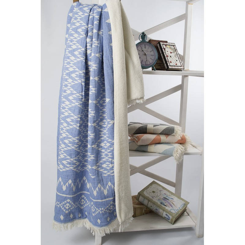 

Плед микроплюш Barine - Kilim blue 130*170, Голубой