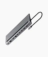 Powerology 11 в 1 Многопортовый концентратор USB и подставка для ноутбука VGA, USB Type C, Ethernet, HDM