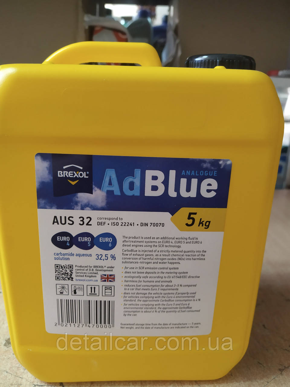 Жидкость AdBlue для снижения выбросов SCR (сечовина) "BREXOL" 5л.  - производства Великобритании