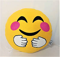 Подушка в подарунок декоративна м'яка іграшка смайлик Обіймаю Emoji дитині дівчині хлопцю в машину