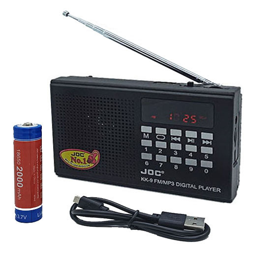 Радіоприймач-колонка портативна з функцією Bluetooth JOC KK-9 із зарядкою USB, чорний колір
