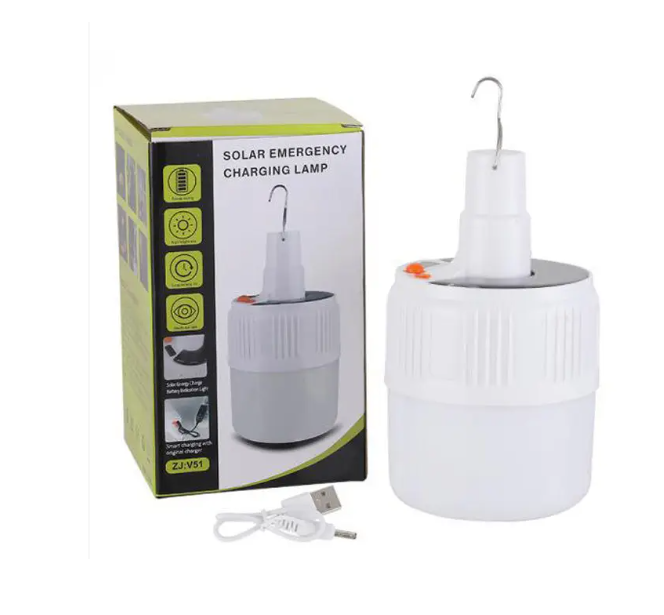 Ліхтар підвісний кемпінговий LED світильник Solar ZJ-V51 на сонячній батареї, фото 1