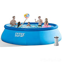 Надувний безкаркасний басейн (457х84 см, 9792 л, фільтр) Intex 28158 Синій, фото 3