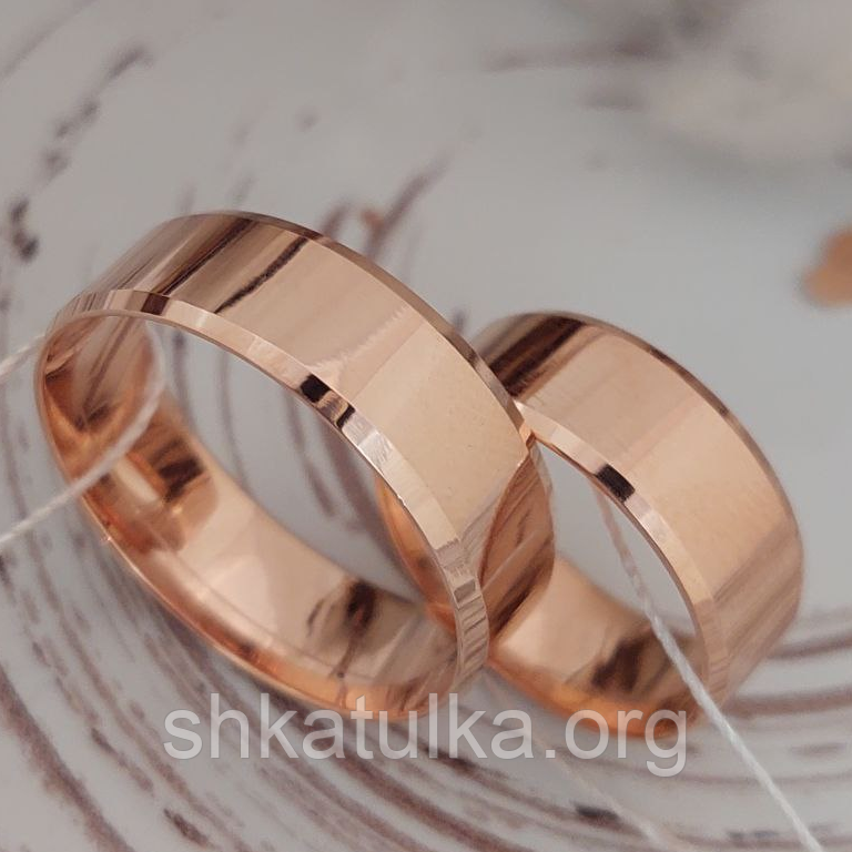 Пара срібних обручок з позолотою Американка, фото 1