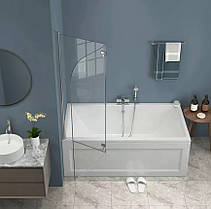 Скляна шторка для ванни AVKO Glass RDW02-J2 50+40x140 Silver, фото 4