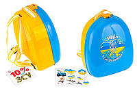 Детский рюкзак ТехноК 8379, патриотический, с наклейками, пластиковый, вместительный, для детей