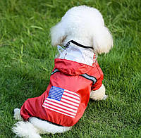Дождевик для собак "USA" (размер XL) красный