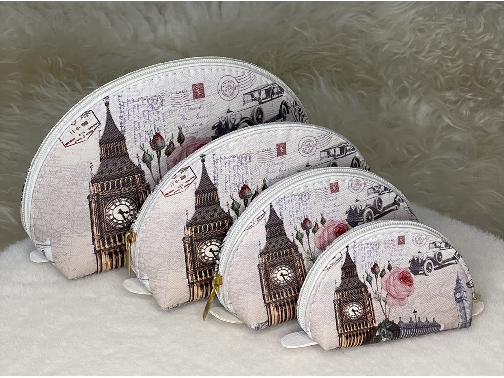 💜Набір косметичок жіночих, дорожніх, різних розмірів 4 в 1, на блискавці, фото 1