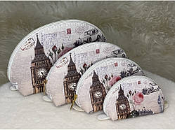 💜Набір косметичок жіночих, дорожніх, різних розмірів 4 в 1, на блискавці