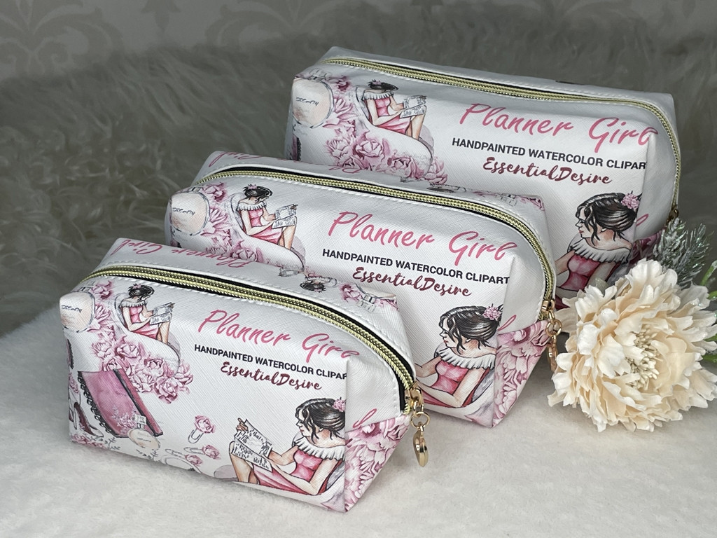 💜Набір косметичок жіночих, дорожніх, різних розмірів 3 в 1, на блискавці, фото 1