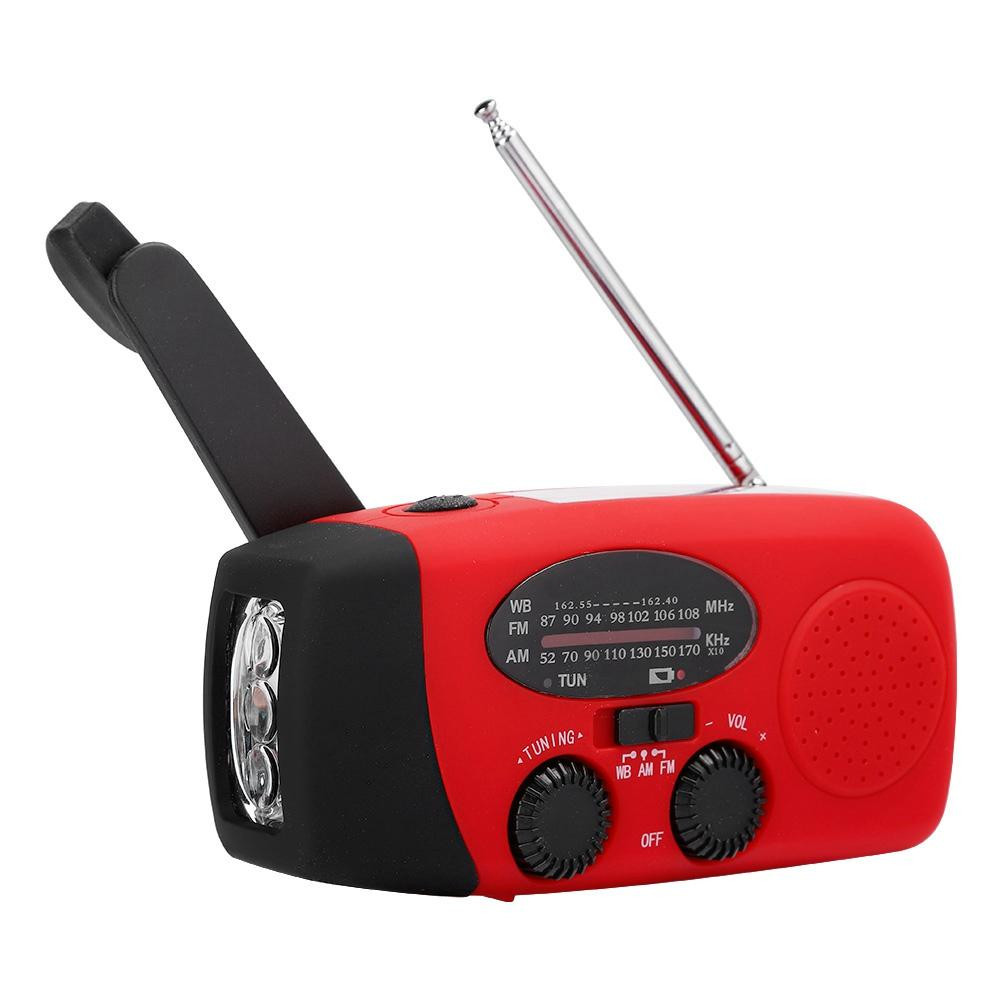 Роторный динамо фонарик акумуляторный с радио, солнечной зарядкой, SOS, USB "MD-088" - фото 3 - id-p1620264824