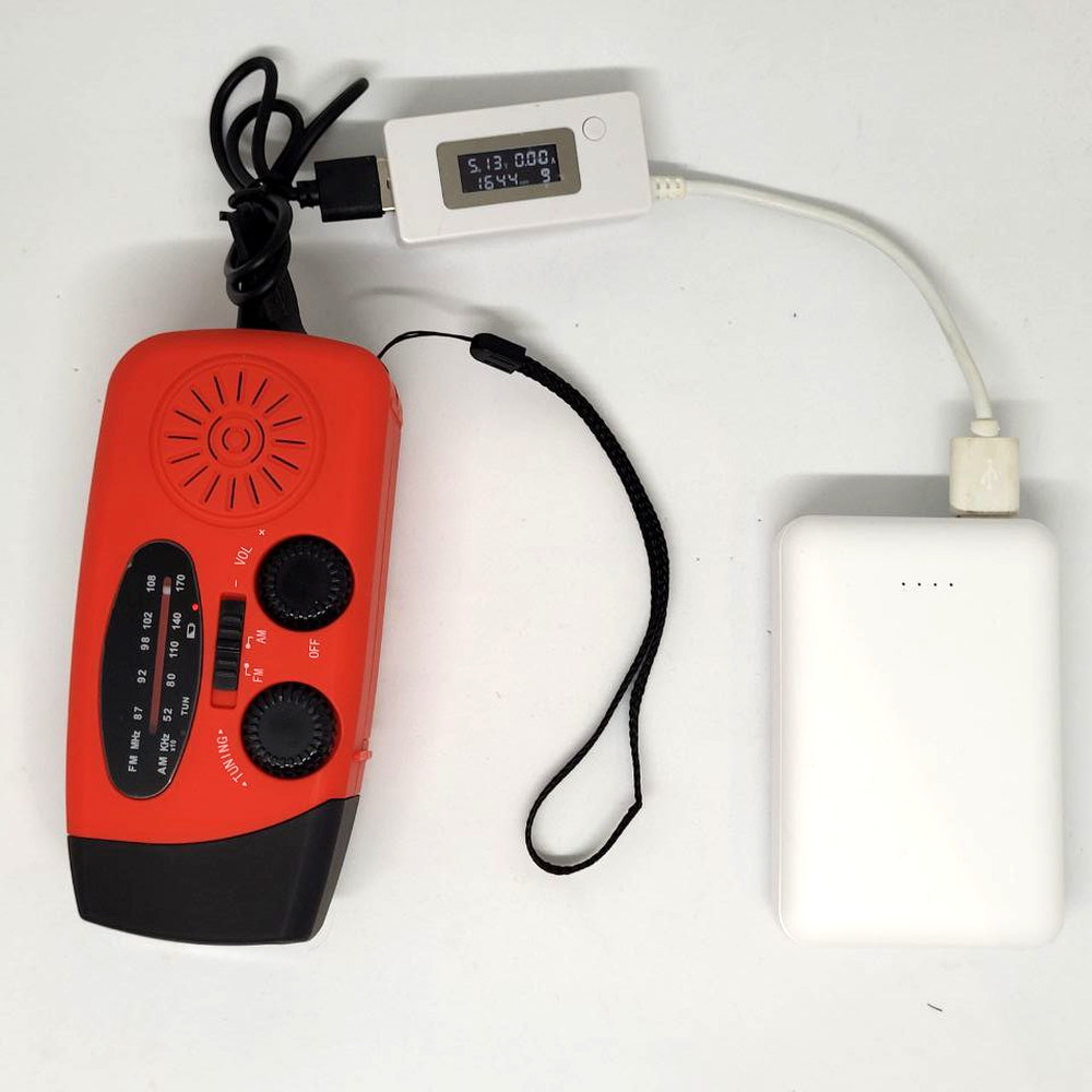 Роторный динамо фонарик акумуляторный с радио, солнечной зарядкой, SOS, USB "MD-088" - фото 9 - id-p1620264824