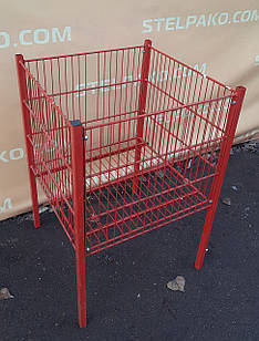 Презентаційна корзина, промо корзина, акційна корзина, 600х600х850 мм., червона, Б/у