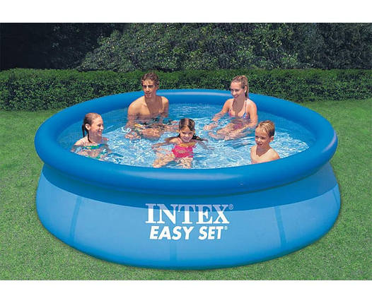Надувний безкаркасний круглий басейн Intex 28132 (366-76см, 5621 л, фільтр-насос 230V) Синій, фото 1