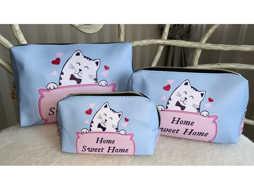 💛Набір косметичок жіночих, дорожніх, різних розмірів 3 в 1, на блискавці, фото 1