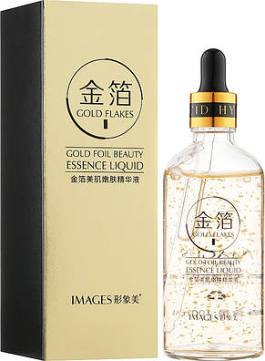 Антивікова сироватка для обличчя з гіалуроновою кислотою та золотом Images Gold Flakes, 100 мл, фото 2