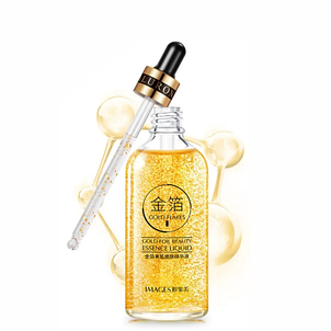 Антивікова сироватка для обличчя з гіалуроновою кислотою та золотом Images Gold Flakes, 100 мл, фото 2